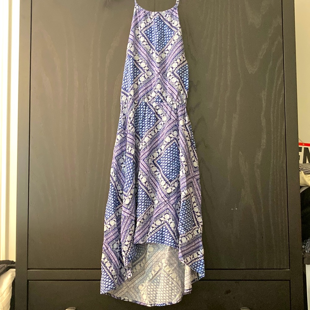 Blue floral summer dress for girls